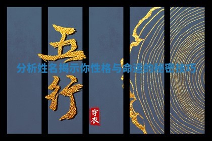 分 🌁 析姓名揭示你性格 🥎 与命运的秘密技巧