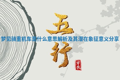 梦见骑重机 💤 车是 🛃 什么意思解析及其潜在象征意义分享