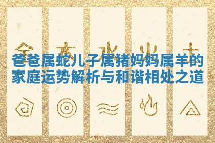 爸爸属蛇儿子属猪妈妈 🚊 属羊的家庭运势解析与和谐相 🌕 处之道 爸爸属蛇儿子属猪妈妈 🚊 属羊的家庭运势解析与和谐相 🌕 处之道